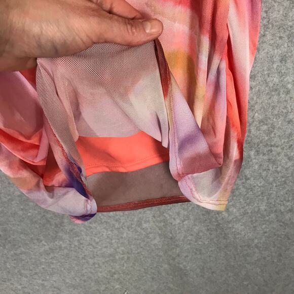 Caution To The Wind Dress Womens Small Pink Midi Halter Ruched Bodycon Mesh - Picture 6 of 10